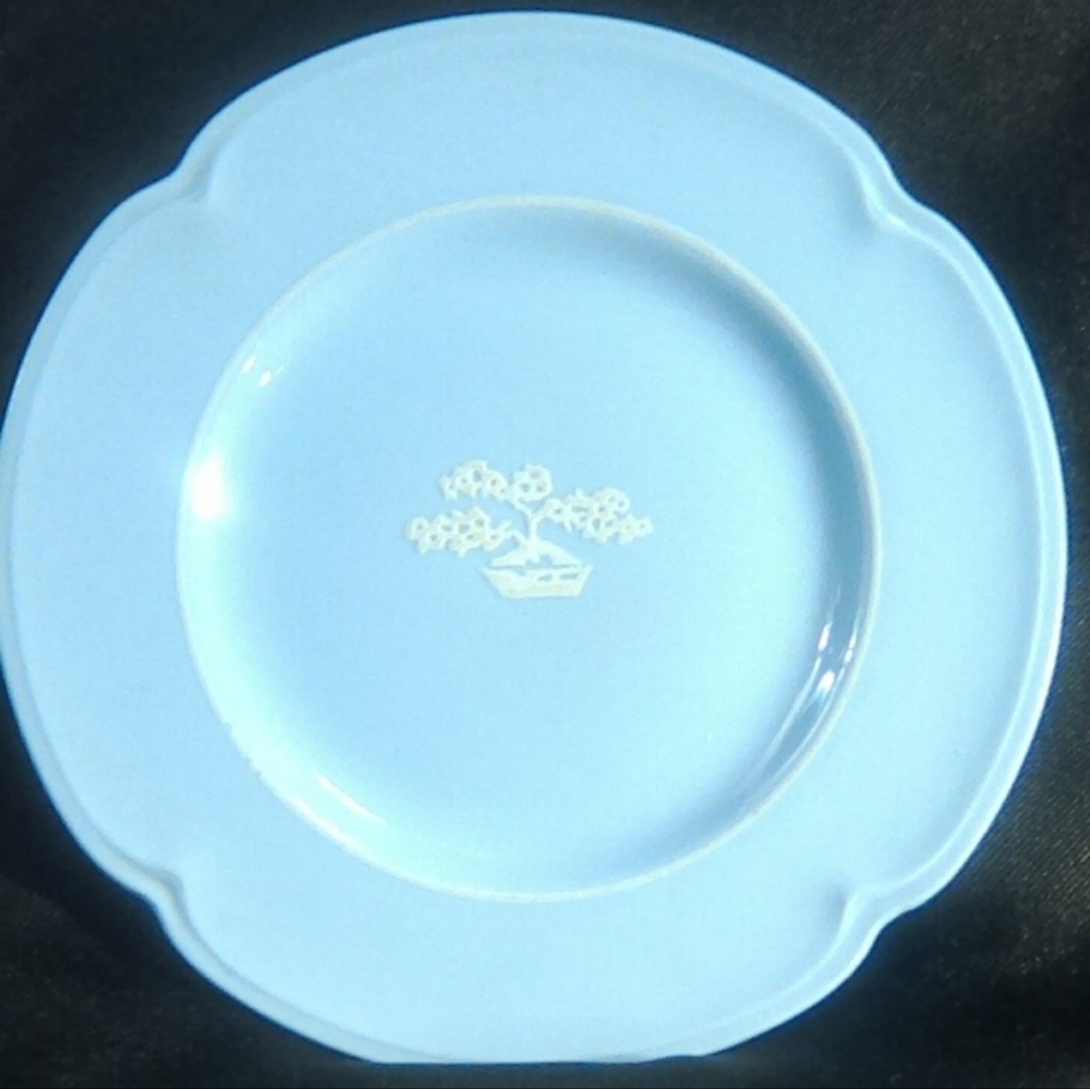Vintage Johnson Bros Greydawn Blue 6" desert plate (Bonsai Tree)